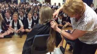 Getting a hair cut for Worlds Greatest Shave at school [upl. by Oicnedurp]