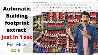 automatically Building Footprint digitization in qgisMapFlow how to Auto digitize in qgisgtt [upl. by Timms304]