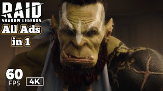 Top Raid Shadow Legends Ads in 60fps 4K 2019  2021 [upl. by Ahsikat]