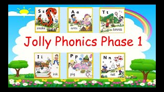 Jolly Phonics Phase 1 SATIPIN Review with Songs Vocabulary amp Interesting activities [upl. by Anitsirhk]