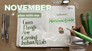 NOVEMBER 𝜗𝜚 ࣪˖ ִ𐙚 plan with me  habit tracker goals sleep tracker gratitude page amp more [upl. by Engelhart]