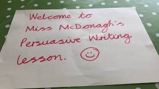 Year 2 Miss McDonagh’S Persuasive Writing Lesson [upl. by Otiv131]