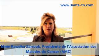 Mme Raoudha Zarrouk Présidente de lAssociation des Malades du Cancer AMC wwwsantetncom [upl. by Lebezej]