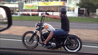 Harley Davidson Custom Bobber Chopper Sportster Forty Eight 48 Cruising [upl. by Jemy]