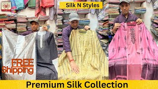 Beautifully handcrafted pure tussar silk suit bagh block print shibori ikkat dyeing stoles dupattas [upl. by Yssim]