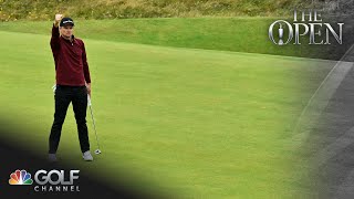 The Open Championship 2024 Highlights Round 4s top shots from the iconic par 3 8th  Golf Channel [upl. by Kered]