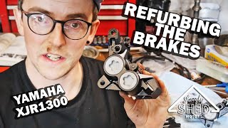 Refurbing the Brakes Yamaha XJR1300 Shoogly Shed Motors [upl. by Adnorhs398]