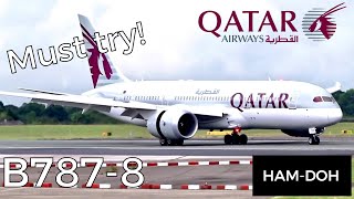 TRIP REPORT  ECONOMY  Qatar Airways  B7878  HamburgDoha [upl. by Vigen]