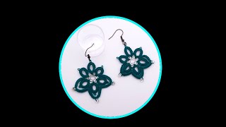 Super Easy Tatting Earrings For Beginners tatting Helens Crafts [upl. by Yawnoc]