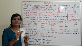 Class 29  Mutation Part 01  Introduction to Mutation and Types  Point amp Frameshift Mutation [upl. by Roseanna]