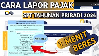 Cara Lapor Pajak SPT Tahunan Pribadi Online  Tutorial Efiling 2024 [upl. by Ettenyl]