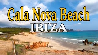 Cala Nova Beach walk tour Amazingly beautiful beach in Ibiza After summer footage [upl. by Joane]