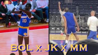 📺 Manute Bol honored tonight Kuminga x Moody workoutdownhillcorner 3s at Warriors pregame b4 MEM [upl. by Millian73]