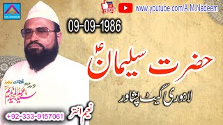 Syed Abdul Majeed Nadeem RA at Lahori Gate Peshawar  Hazrat Suleman AS  09091986 [upl. by Ebner]