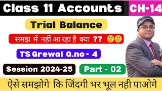 Trial Balance Class 11 Accounts  TS Grewal Qno 4  Part 2 👆 [upl. by Enalda]