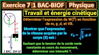 Travail et énergie cinétique  Exercice 7  Cylindre en rotation autour dun axe fixe Δ  1BACBIOF [upl. by Hennebery]