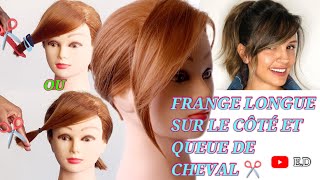 Comment couper et coiffer une frange latéraleHow to cut amp style side bangflequillobangsFrange [upl. by Eneirda]