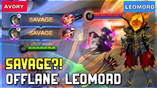 🐎 2x SAVAGE Offlane Leomord Gameplay Top Global Leomord Avory  Mobile Legends [upl. by Jory]