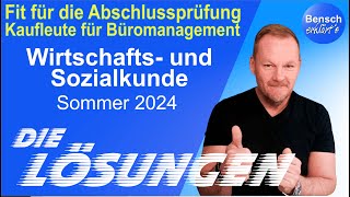 Kaufleute für Büromanagement  Prüfung Wirtschafts und Sozialkunde 2024  Die Lösungen [upl. by Marius177]