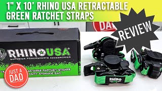 Rhino USA Retractable Ratchet Tie Down Straps 1quot x 10 REVIEW [upl. by Yelloh]