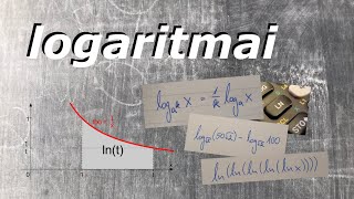 Logaritmai  apibrėžimas logaritmų savybės [upl. by Ellehcsor]