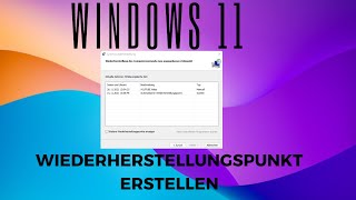 Windows 11 Wiederherstellungspunkt erstellenAnzeigen lassen [upl. by Naujed]