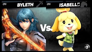 Byleth VS Isabelle LV 9 CPU Battle Super Smash Bros Ultimate [upl. by Dabbs]