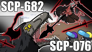 SCP682 vs SCP076 SCP  Containment Breach 0 EP2  Among Us Animation [upl. by Inek]