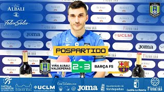 POSPARTIDO Declaraciones del jugador Lolo tras el partido ante Barça FS [upl. by Ahsirtal9]