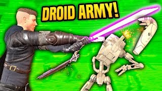 LIGHTSABER SLICES THROUGH BATTLE DROID ARMY  Blades and Sorcery VR Mods Star Wars [upl. by Onitselec623]