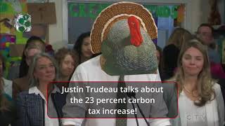 Justin Trudeau defends the carbon tax increase [upl. by Ardnasxela]