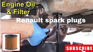 how to change Renault engine oil and oil filter Renault spark plugs and oil filter replacement [upl. by Dis]