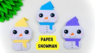 DIY Snowman with Paper  Christmas Decoration Ideas  Origami Snowman Craft Ideas  Christmas Craft [upl. by Franny596]