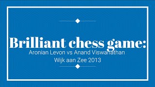 Brilliant chess game Aronian Levon vs Anand Viswanathan Wijk aan Zee 2013 [upl. by Godliman524]