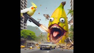 a cockatiel destroy banana monster cockatielbird cockatiel [upl. by Om]