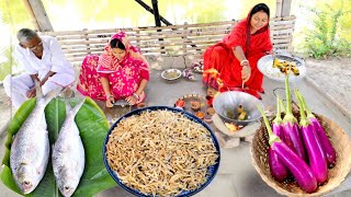 শীতকালের স্পেশাল বেগুন দিয়ে টাকি শুটকি মাছ রান্না সাথে ইলিশ মাছের রেসিপি  ilish mach recipe [upl. by Noonberg472]