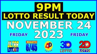 9pm Lotto Result Today November 24 2023 Friday [upl. by Nasho]