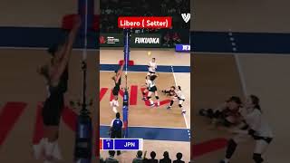 Libero become a Setter  Japan Volleyball shorts [upl. by Ahsikit727]