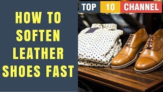 How To Soften Leather Shoes Fast with Olive oil  Coconut oil  Vaseline  Shoe polish [upl. by Ahsiekyt197]