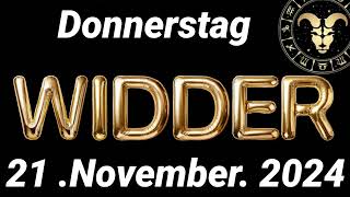 Horoskop Widder und Tarot Donnerstag 21 November 2024 [upl. by Bittner]