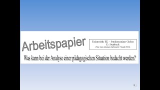 05 Analyse der Pädagogischen Situation [upl. by Ahsenyt]