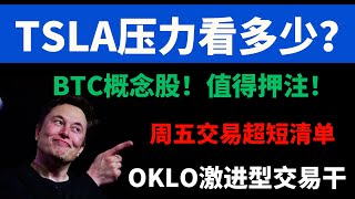 【美股嘉可能】暴涨后的TSLA压力看多少？BTC概念继续押注！超短清单股！IXIC QQQ TSLL MSTR COIN OKLO NVDA MSFT SOXL AAPL MSFT META AMZN [upl. by Pasco140]