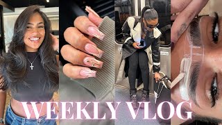 HIGH maintenance vlog ♡ hair cut brow lamination lash extensions nail appointment waxing [upl. by Bultman]