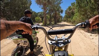 RAZOR SX500 amp MX650 ELECTRIC DIRT BIKE RIDE PLUS FATHER amp SON PREPARES FOR CAMPING TRIP [upl. by Medovich]