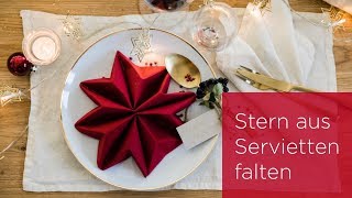 Serviette falten zu Weihnachten WeihnachtsStern  BAUR [upl. by Atekram]