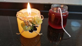 ESKI MUMLARLA YENI MUM YAPIMI MAKING CANDLE  ESKI MUMLARI DEGERLENDIRELIM  DIY MUM SÜSLEME [upl. by Fried]