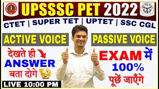 Active and Passive Voice in English Grammar By Vagesh Sir Trick For UPSSSC PETCTETSTETTETSSC CGL [upl. by Meerak]