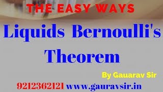 class 11 liquids Bernoullis theorem [upl. by Bilow]