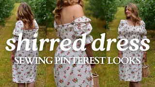 Sewing a shirred Summer dress 🍓 Making my dream Pinterest wardrobe Shirring tutorial amp tips [upl. by Eatnad]