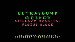 Axillary Brachial Plexus Block for Splinter in Hand Surgery Dr Ghulam Nabi [upl. by Anderer5]